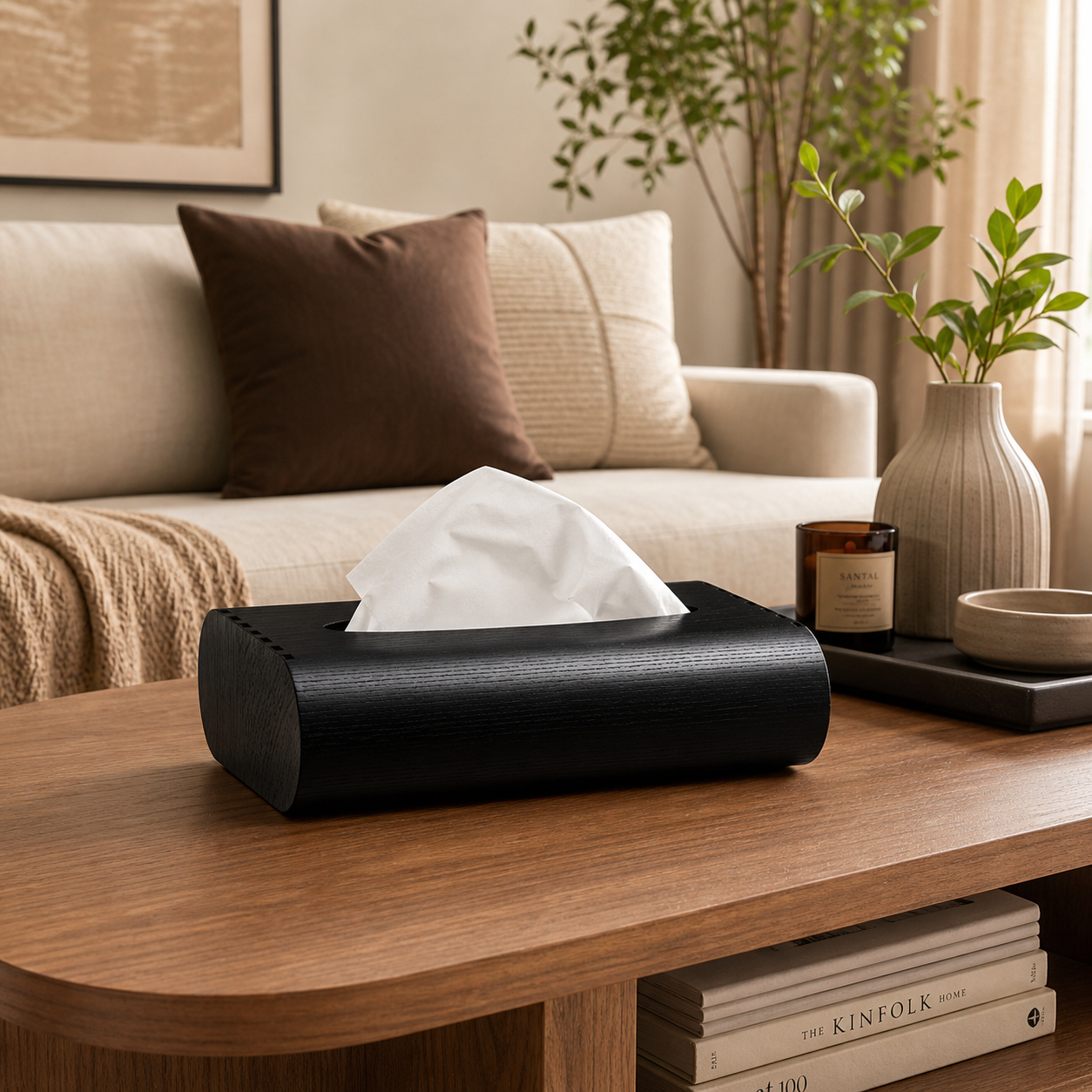 wooden tissue holder box for table decorative tissue holder size and finish detail