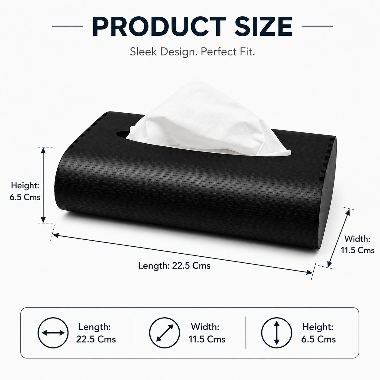 wooden tissue holder box for table decorative tissue holder premium product angle