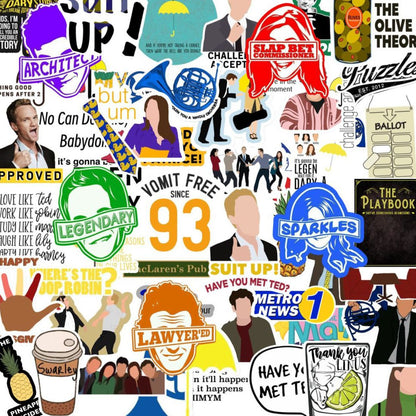 how i met your mother waterproof vinyl stickers for laptop journal and water bottle