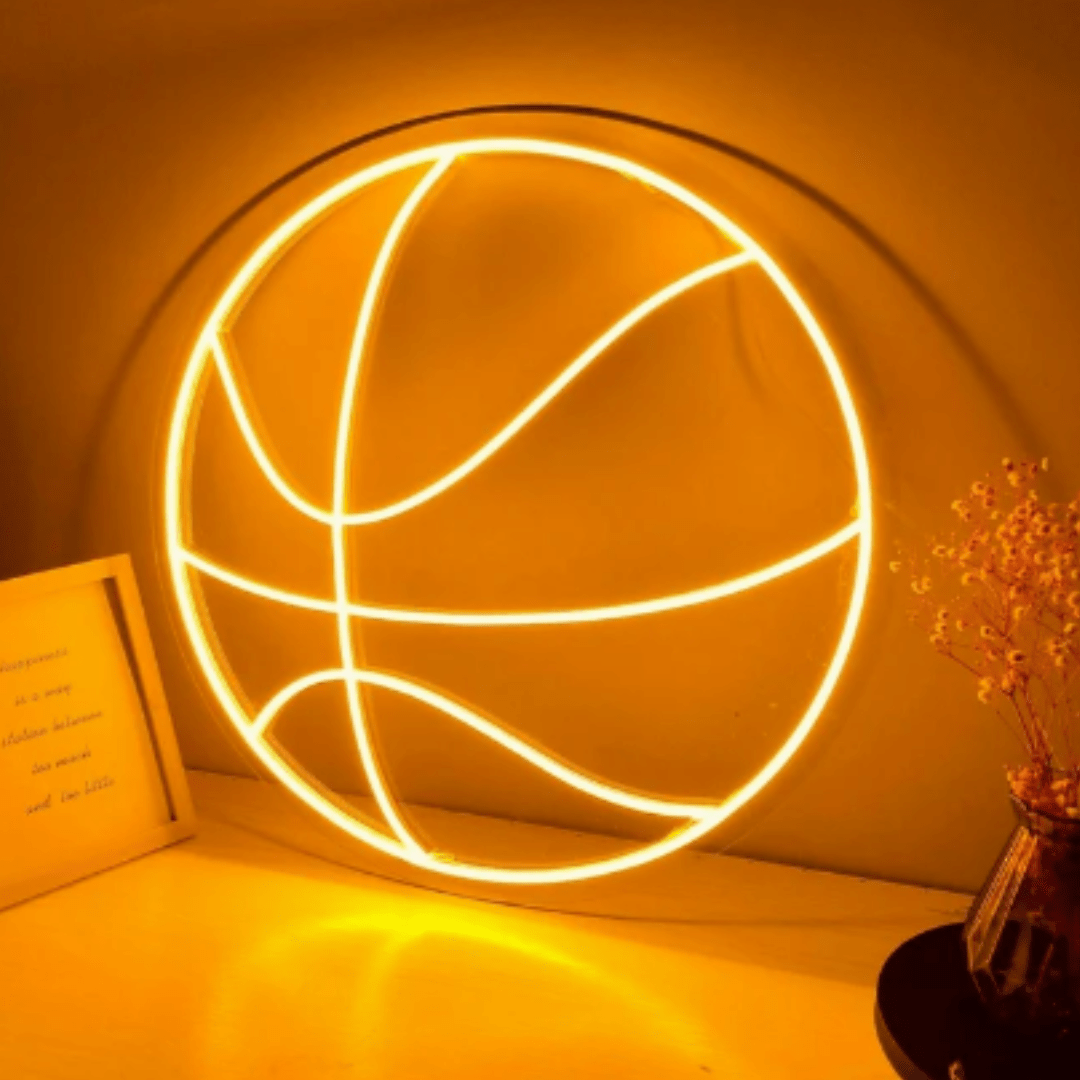 aesthetic basketball neon lights, basketball neon sign, custom neon sign