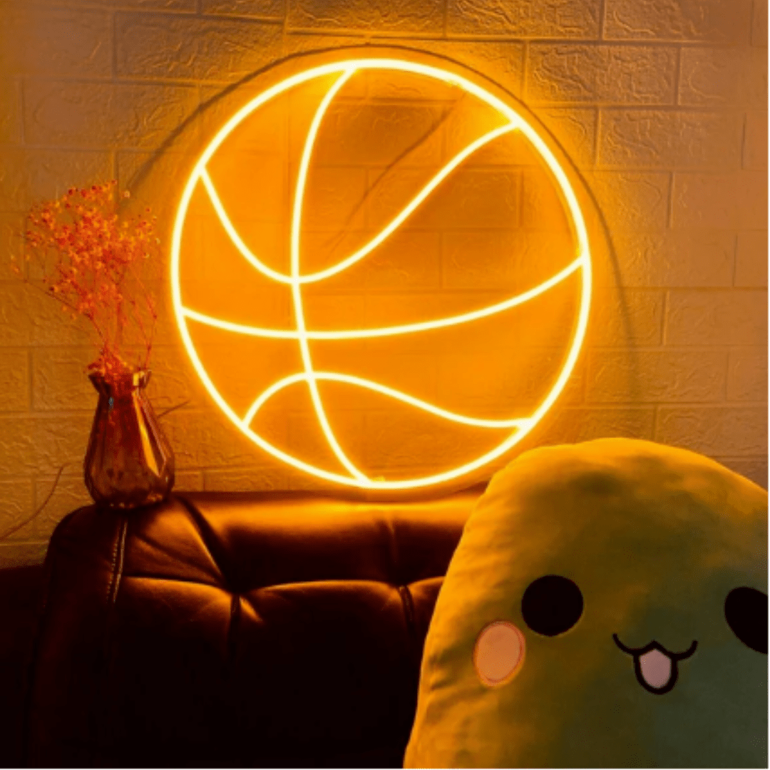 aesthetic basketball neon lights, basketball neon sign, custom neon sign