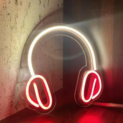 Headphone neon signs for bedroom.