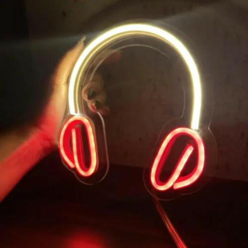 Headphone neon signs for bedroom.