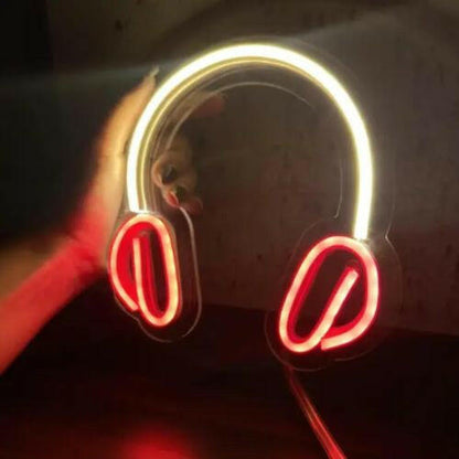 Headphone neon signs for bedroom.