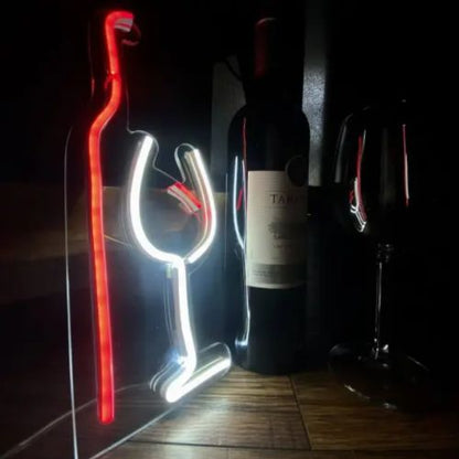 Wine Glass Neon Sign Art, neon lights, custom neon sign, Zesta neon