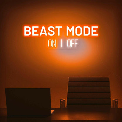 Beast Mode ON Custom Neon LED Sign.