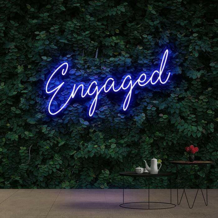 Engaged Custom Neon Wedding Sign Quote.