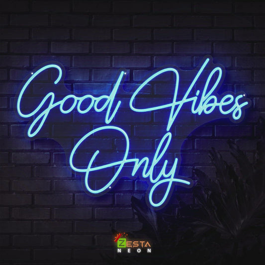 good vibes only neon sign, zesta neon, good vibes only neon sign quotes with multiple color