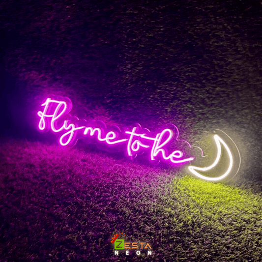 Fly me to the Moon Custom Neon LED Quote.