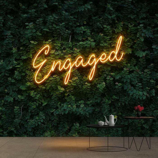 Engaged Custom Neon Wedding Sign Quote.