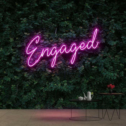 Engaged Custom Neon Wedding Sign Quote.