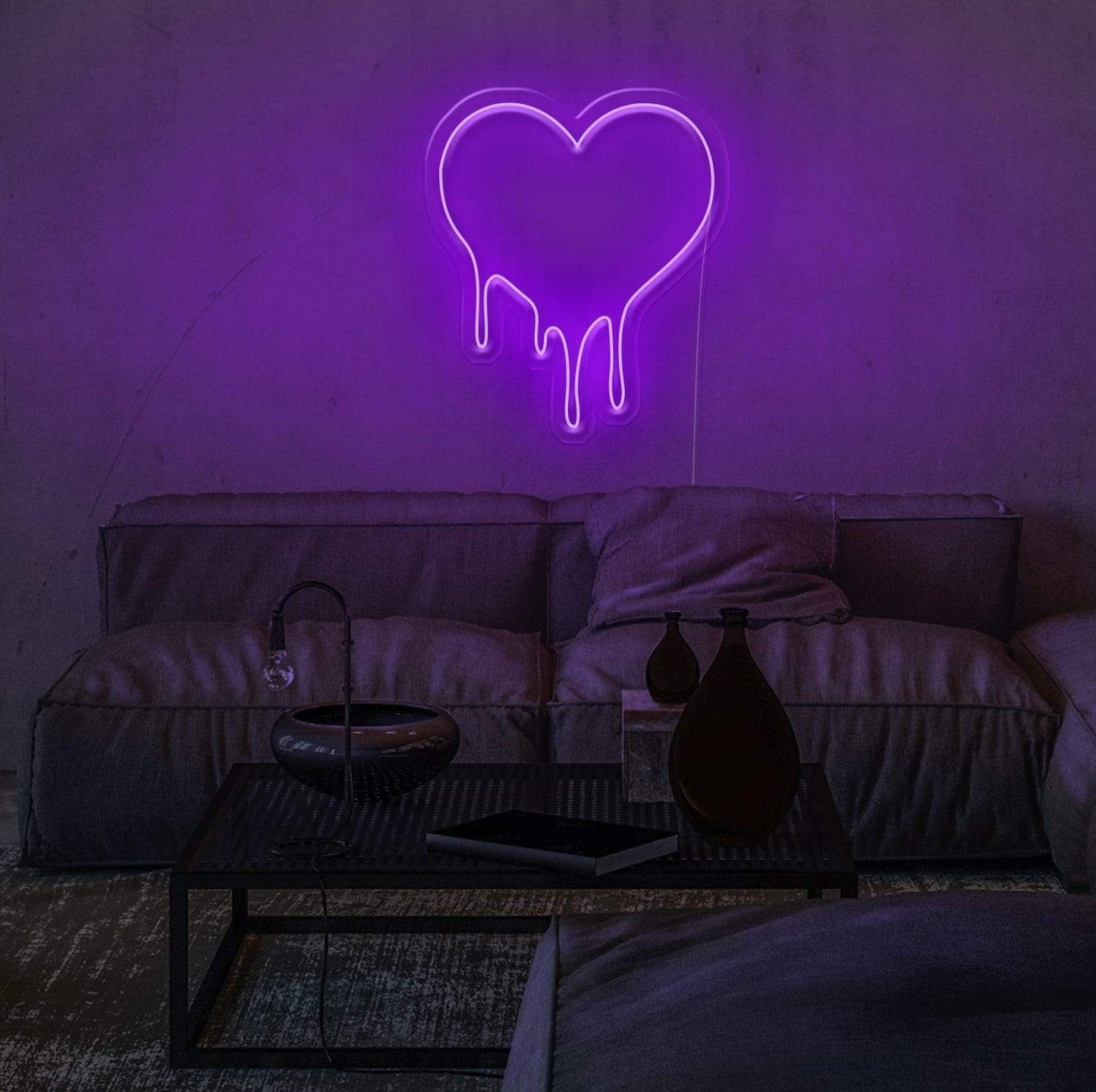Dripping heart glow sign board, zesta neon, Heart Neon Sign, neon lights, custom neon sign, heart neon lights