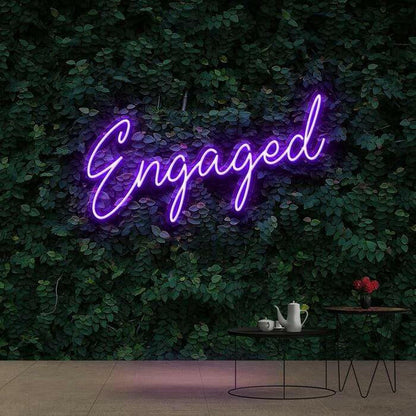 Engaged Custom Neon Wedding Sign Quote.