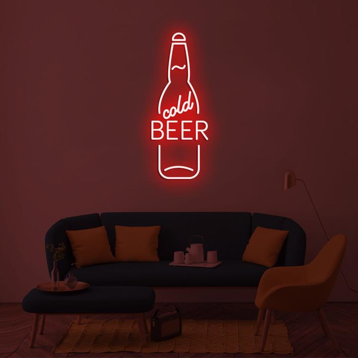 Cold Beer custom led logo sign, zesta neon , beer neon lights, bar neon sign, beer neon sign