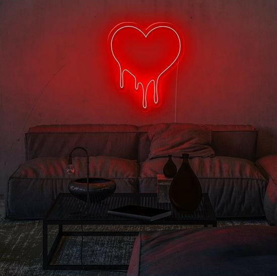Dripping heart - LED Neon Art.