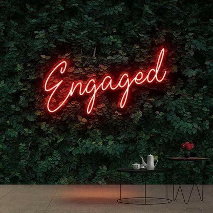 Engaged Custom Neon Wedding Sign Quote.