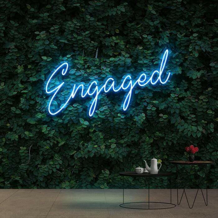 Engaged Custom Neon Wedding Sign Quote.