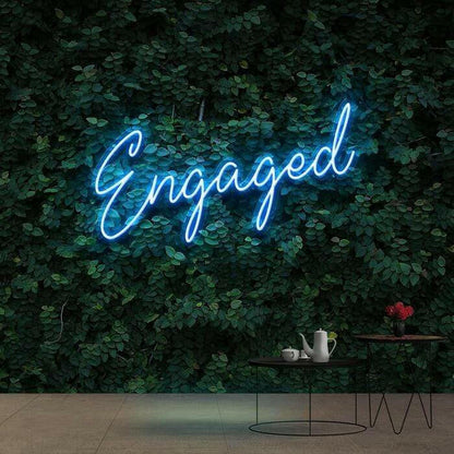 Engaged Custom Neon Wedding Sign Quote.