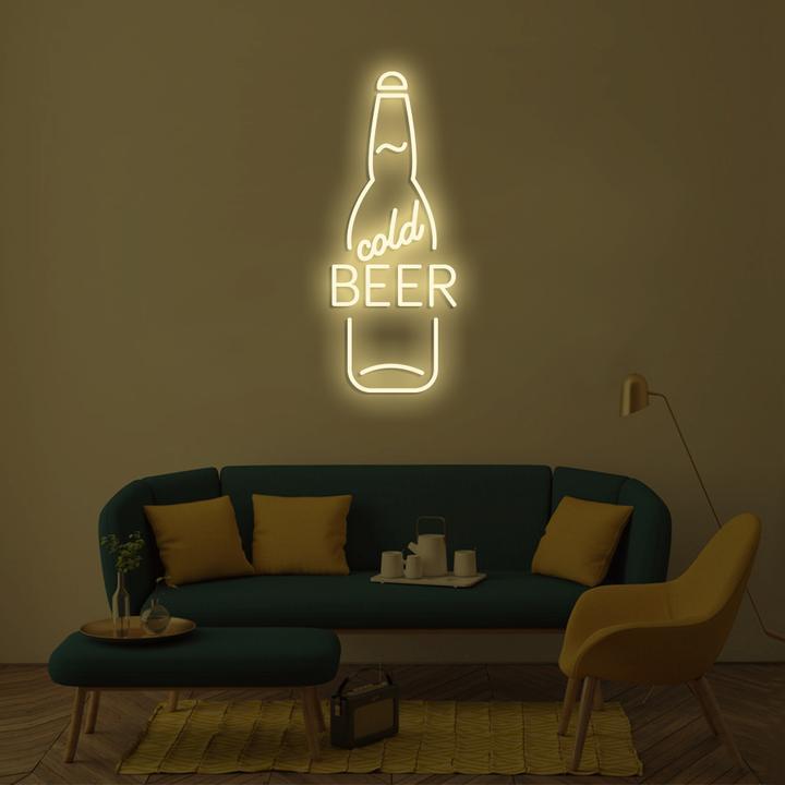 Cold Beer custom led logo sign, zesta neon , beer neon lights, bar neon sign, beer neon sign